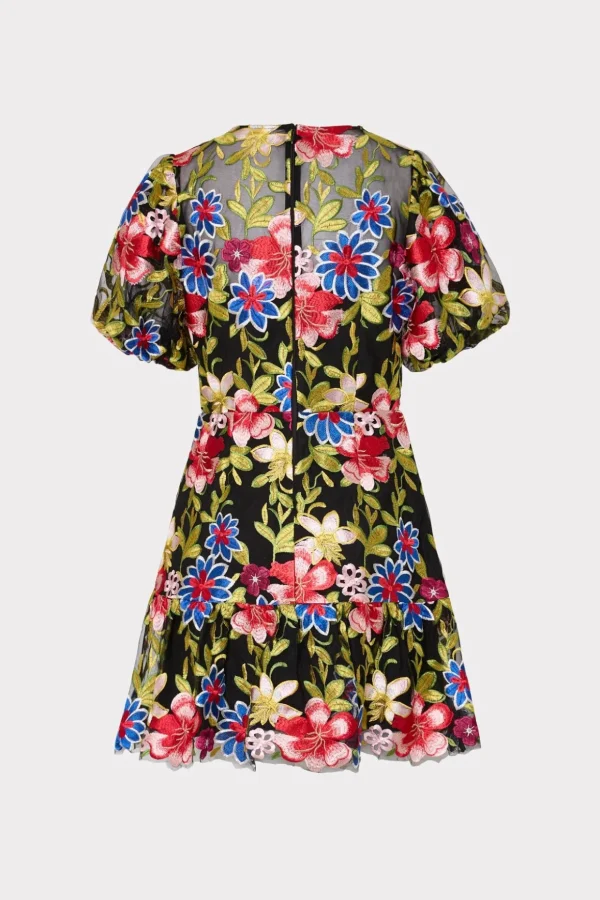 yasmin_floral_embroidery__3.webp Jumpsuits & Rompers-MILLY Yasmin Floral Embroidery Dress Red Multi