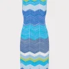 Jumpsuits & Rompers-MILLY Zig Zag Knit Mini Dress Blue Multi