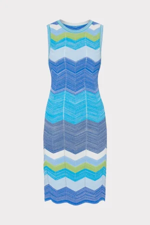 zig_zag_knit_mini_dress_0-4.webp Mini Dresses-MILLY Zig Zag Knit Mini Dress Blue Multi