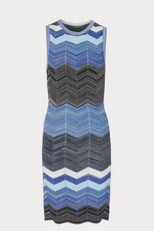 zig_zag_knit_mini_dress_0-5.webp Mini Dresses-MILLY Zig Zag Knit Mini Dress Navy Multi
