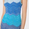 Jumpsuits & Rompers-MILLY Zig Zag Knit Mini Dress Blue Multi