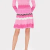 zig_zag_long_sleeve_flare_1.webp Jumpsuits & Rompers-MILLY Zig Zag Long Sleeve Flare Dress Pink Multi