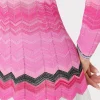 zig_zag_long_sleeve_flare_2-3.webp Pink Dresses-MILLY Zig Zag Long Sleeve Flare Dress Pink Multi