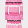 zig_zag_long_sleeve_flare_3.webp Jumpsuits & Rompers-MILLY Zig Zag Long Sleeve Flare Dress Pink Multi